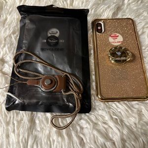 New Gold Necklace Holder iPhone “ Cyclone”  📱 Phone Holder Caae